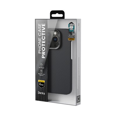 Apple iPhone 16 Pro Max Case Benks M-safe Charging Feature Metal Camera Frame Magnetic ArmorAir 600D Kevlar Fiber Cover - 14