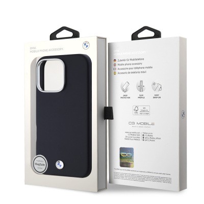 Apple iPhone 16 Pro Max Case BMW Original Licensed Magsafe Charging Featured Metal Logo Full Cover Leather Cover  - 8