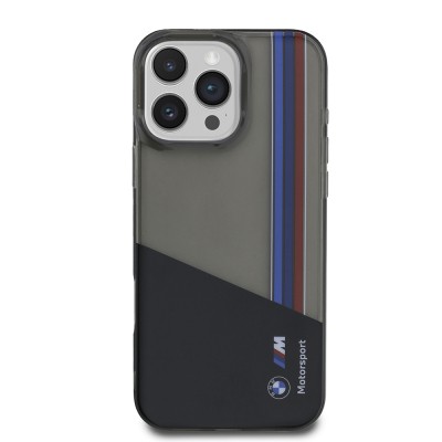 Apple iPhone 16 Pro Max Case BMW Original Licensed Semi-Transparent M Design Striped Cover - 3