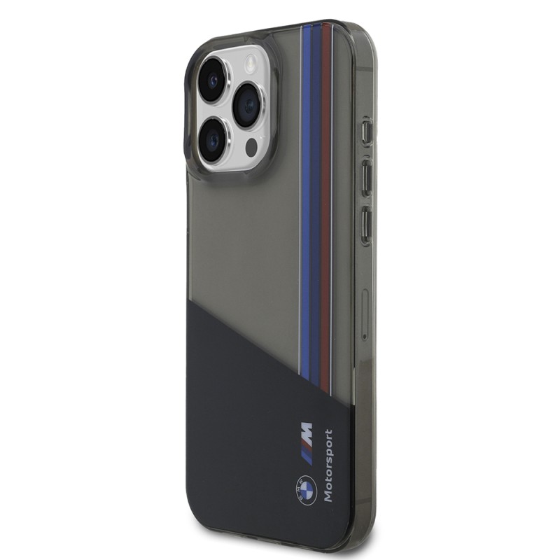 Apple iPhone 16 Pro Max Case BMW Original Licensed Semi-Transparent M Design Striped Cover - 6