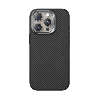 Apple iPhone 16 Pro Max Case Carbon Fiber M-safe Charging Case with Camera Control Button Benks Hybrid ArmorPro 600D Kevlar Cover - 2