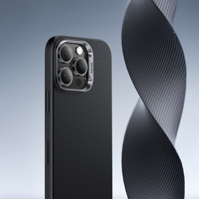 Apple iPhone 16 Pro Max Case Carbon Fiber M-safe Charging Case with Camera Control Button Benks Hybrid ArmorPro 600D Kevlar Cover - 5