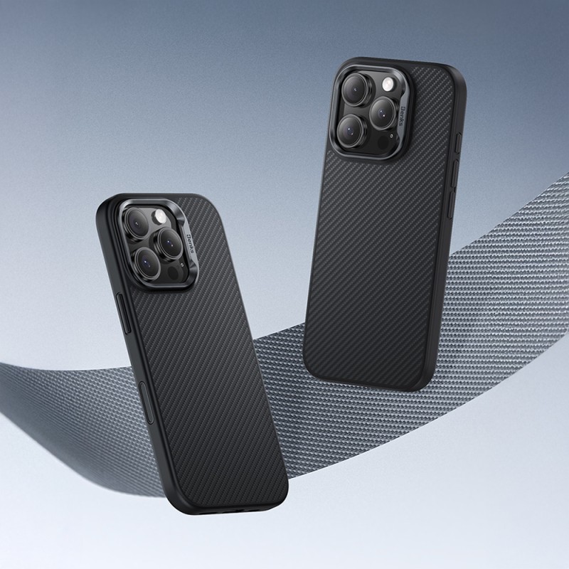 Apple iPhone 16 Pro Max Case Carbon Fiber M-safe Charging Case with Camera Control Button Benks Hybrid ArmorPro 600D Kevlar Cover - 6