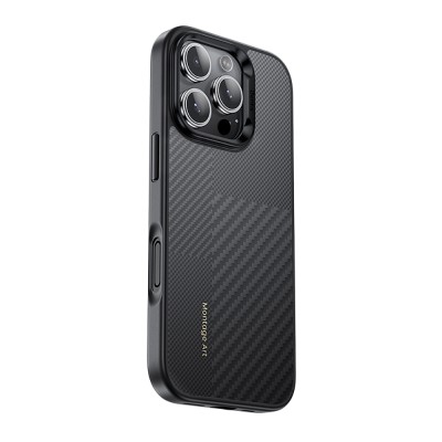 Apple iPhone 16 Pro Max Case Carbon Fiber M-safe Charging Feature Camera Control Button Benks Hybrid ArmorPro Montage Kevlar Cover - 11