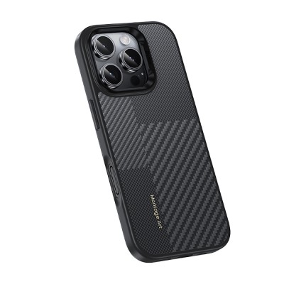 Apple iPhone 16 Pro Max Case Carbon Fiber M-safe Charging Feature Camera Control Button Benks Hybrid ArmorPro Montage Kevlar Cover - 5