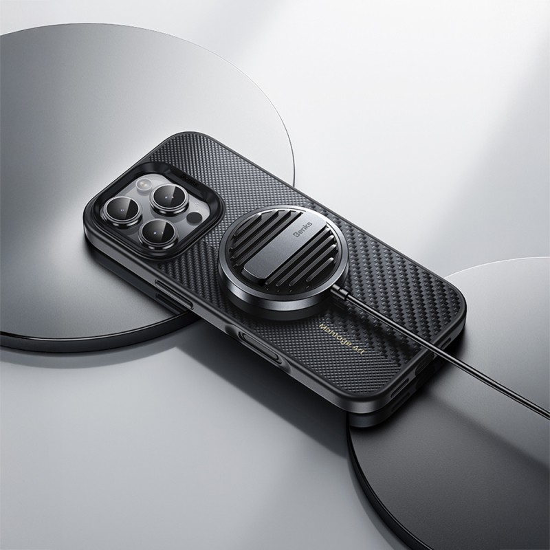 Apple iPhone 16 Pro Max Case Carbon Fiber M-safe Charging Feature Camera Control Button Benks Hybrid ArmorPro Montage Kevlar Cover - 6