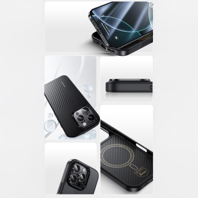 Apple iPhone 16 Pro Max Case Carbon Fiber M-safe Charging Feature Camera Control Button Benks Hybrid ArmorPro Montage Kevlar Cover - 7