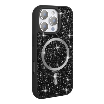 Apple iPhone 16 Pro Max Case Diamond Design Magsafe charging Zore Mosaic Silicone Cover - 1