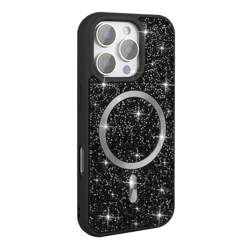 Apple iPhone 16 Pro Max Case Diamond Design Magsafe charging Zore Mosaic Silicone Cover - 1