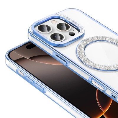 Apple iPhone 16 Pro Max Case Diamond Stone Design Magsafe Charging Zore Karetta Silicone Cover - 15