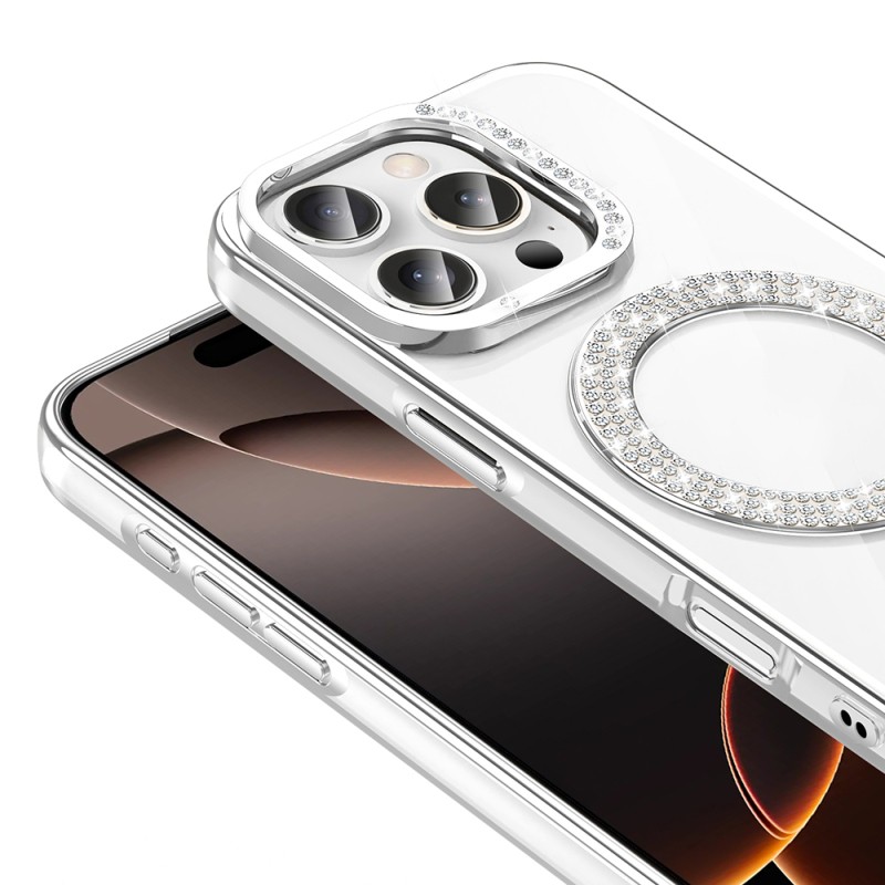 Apple iPhone 16 Pro Max Case Diamond Stone Design Magsafe Charging Zore Karetta Silicone Cover - 19