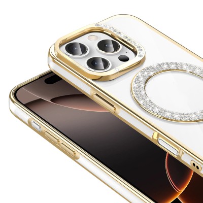 Apple iPhone 16 Pro Max Case Diamond Stone Design Magsafe Charging Zore Karetta Silicone Cover - 9