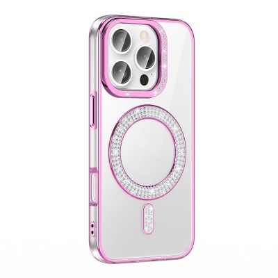 Apple iPhone 16 Pro Max Case Diamond Stone Design Magsafe Charging Zore Karetta Silicone Cover - 3