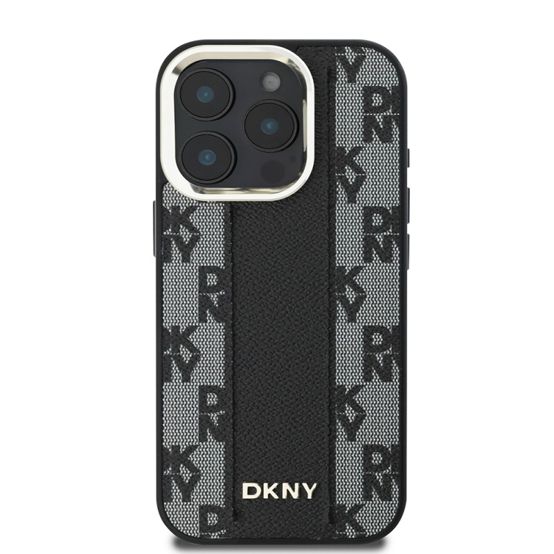 Apple iPhone 16 Pro Max Case DKNY Original Licensed Magsafe Charging Feature 3D Printed Checkered Pattern Cover - 5
