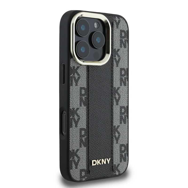 Apple iPhone 16 Pro Max Case DKNY Original Licensed Magsafe Charging Feature 3D Printed Checkered Pattern Cover - 6