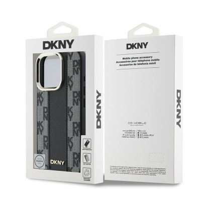 Apple iPhone 16 Pro Max Case DKNY Original Licensed Magsafe Charging Feature 3D Printed Checkered Pattern Cover - 10