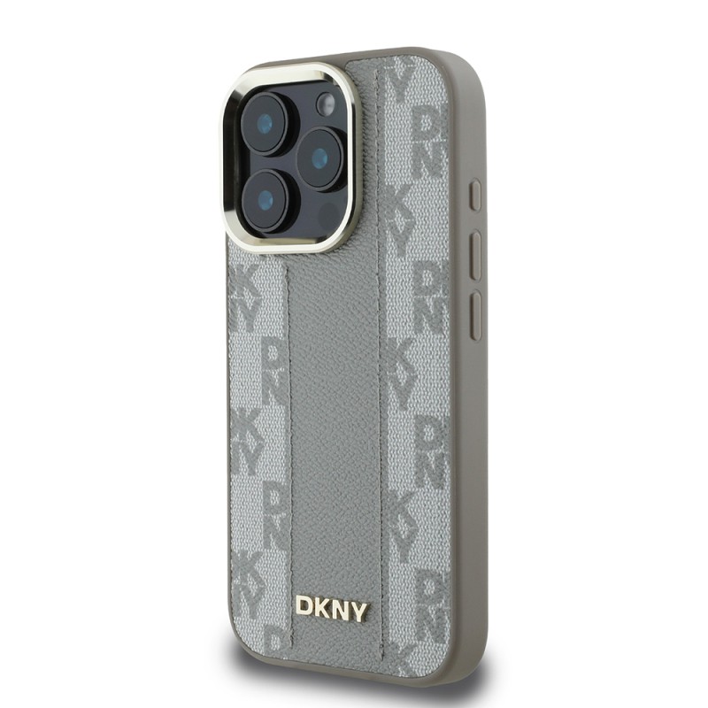 Apple iPhone 16 Pro Max Case DKNY Original Licensed Magsafe Charging Feature 3D Printed Checkered Pattern Cover - 11