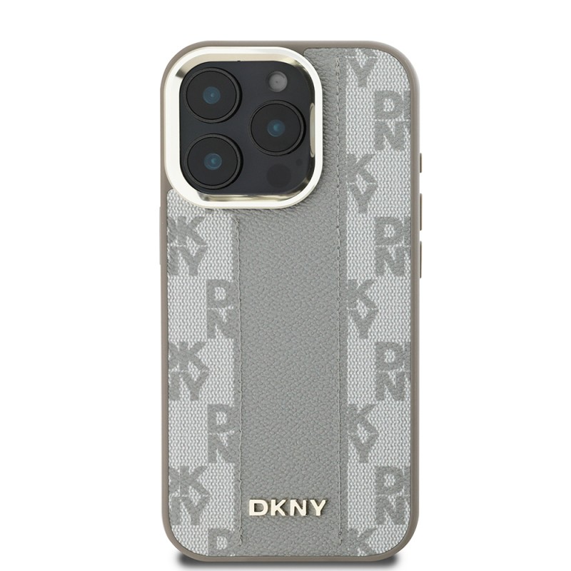 Apple iPhone 16 Pro Max Case DKNY Original Licensed Magsafe Charging Feature 3D Printed Checkered Pattern Cover - 12