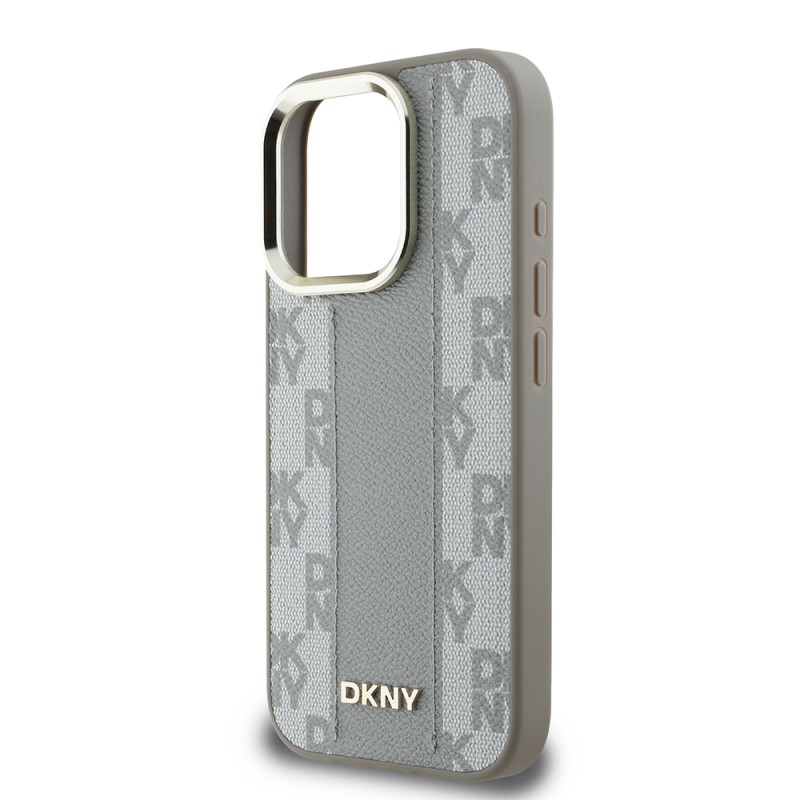 Apple iPhone 16 Pro Max Case DKNY Original Licensed Magsafe Charging Feature 3D Printed Checkered Pattern Cover - 15