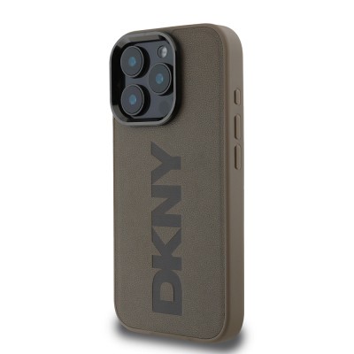 Apple iPhone 16 Pro Max Case DKNY Original Licensed Magsafe Charging Feature PU Leather Plain Cover  - 4