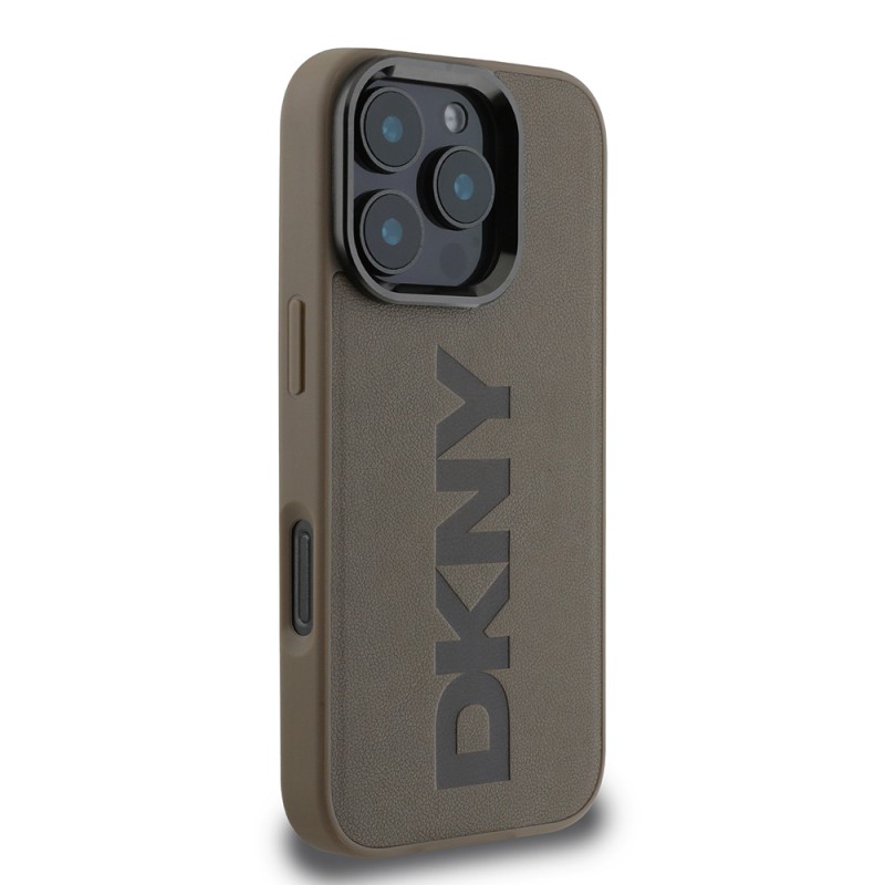 Apple iPhone 16 Pro Max Case DKNY Original Licensed Magsafe Charging Feature PU Leather Plain Cover  - 6