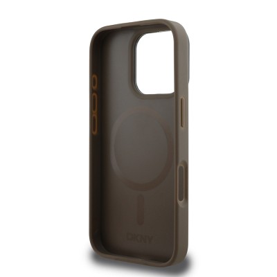 Apple iPhone 16 Pro Max Case DKNY Original Licensed Magsafe Charging Feature PU Leather Plain Cover  - 9