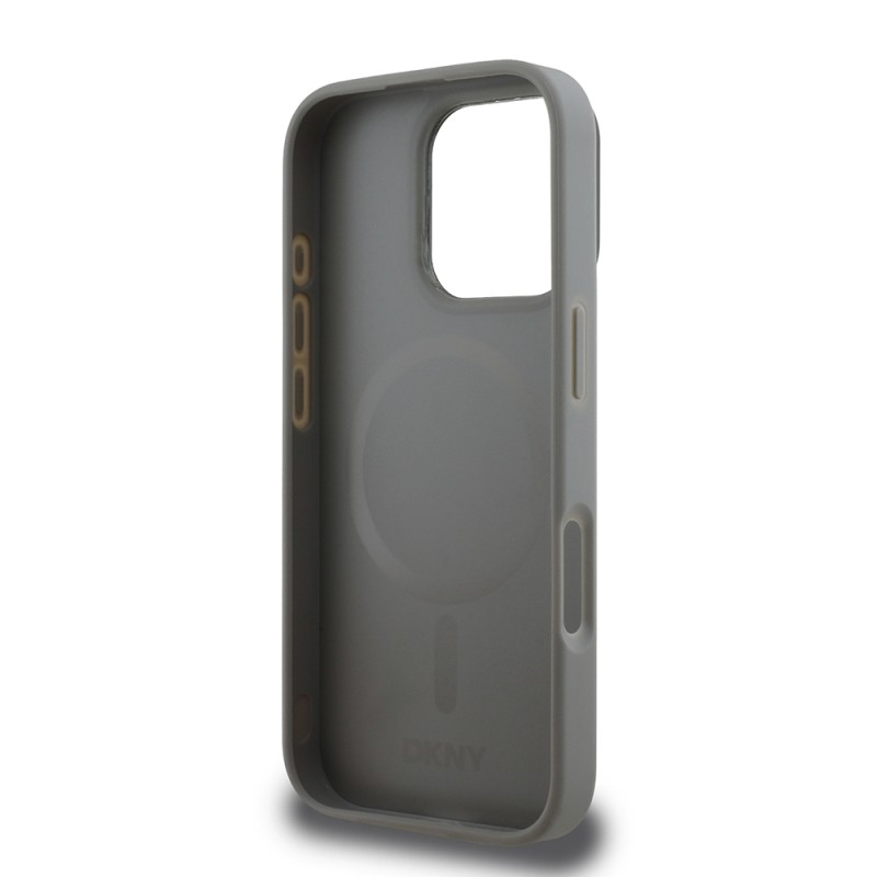 Apple iPhone 16 Pro Max Case DKNY Original Licensed Magsafe Charging Feature PU Leather Plain Cover  - 16