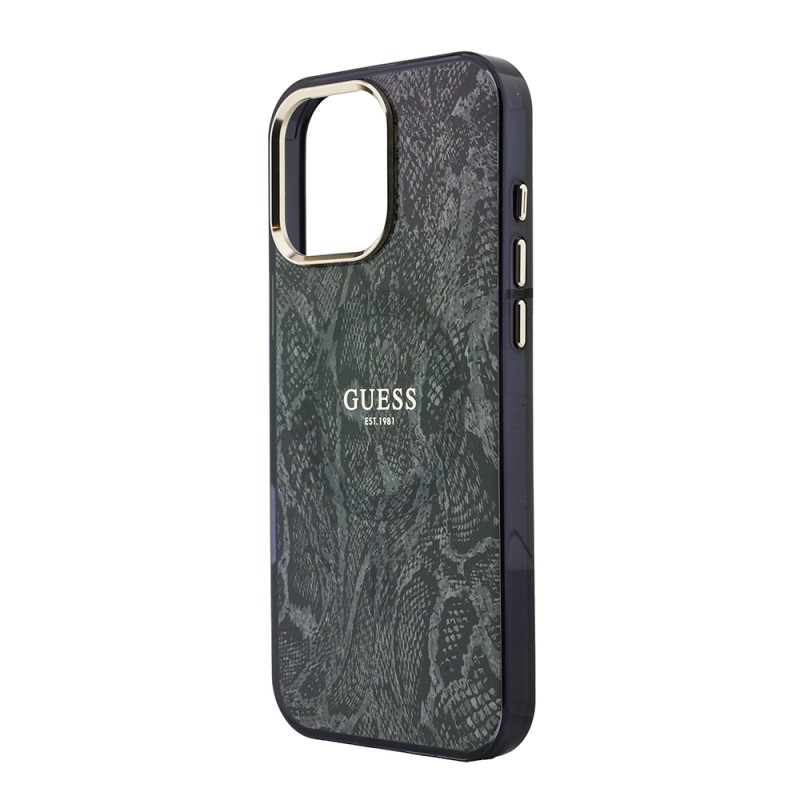 Apple iPhone 16 Pro Max Case Guess Original Licensed M-safe Charging Case with Text, Logo and Python Design - 2