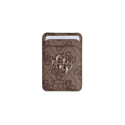 Apple iPhone 16 Pro Max Case Guess Original Licensed M-safe Charging Enabled 4G Metal Cover Large Logo and Card Holder - 5