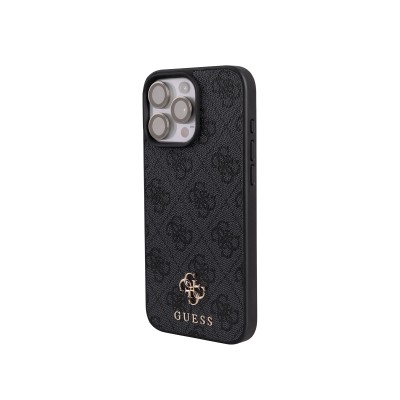 Apple iPhone 16 Pro Max Case Guess Original Licensed M-safe Charging Enabled 4G Metal Cover Large Logo and Card Holder - 9