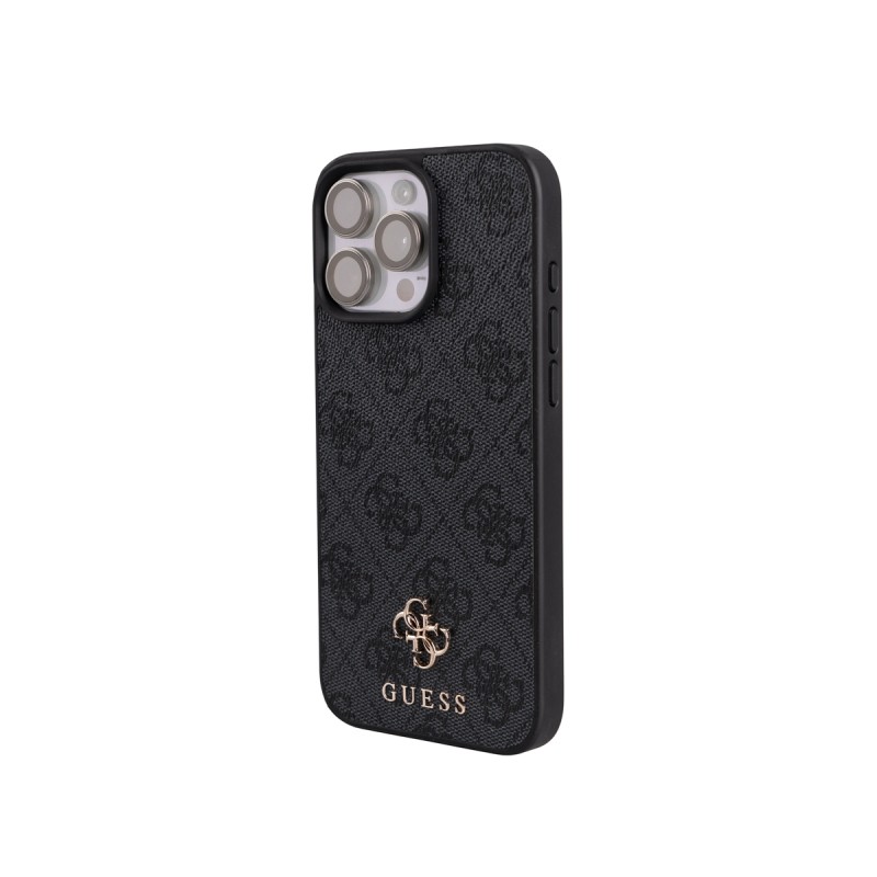 Apple iPhone 16 Pro Max Case Guess Original Licensed M-safe Charging Enabled 4G Metal Cover Large Logo and Card Holder - 9