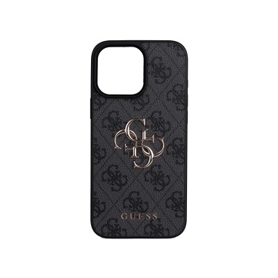 Apple iPhone 16 Pro Max Case Guess Original Licensed PU Leather 4G Large Metal Logo Crossbody Strap Cover - 5