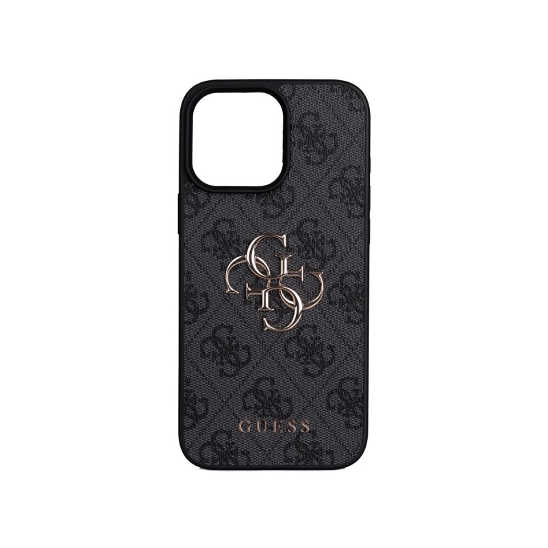 Apple iPhone 16 Pro Max Case Guess Original Licensed PU Leather 4G Large Metal Logo Crossbody Strap Cover - 5
