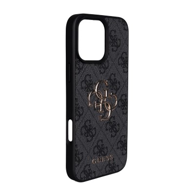 Apple iPhone 16 Pro Max Case Guess Original Licensed PU Leather 4G Large Metal Logo Crossbody Strap Cover - 7