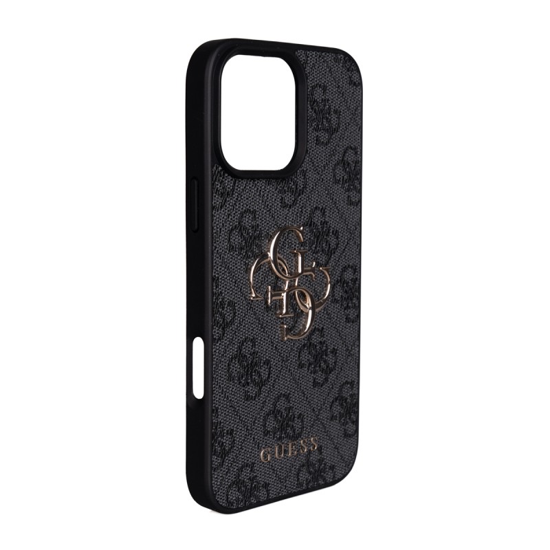 Apple iPhone 16 Pro Max Case Guess Original Licensed PU Leather 4G Large Metal Logo Crossbody Strap Cover - 7