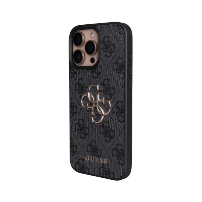 Apple iPhone 16 Pro Max Case Guess Original Licensed PU Leather 4G Large Metal Logo Crossbody Strap Cover - 10