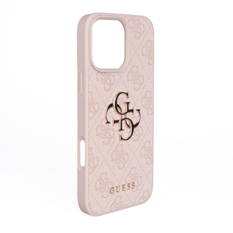 Apple iPhone 16 Pro Max Case Guess Original Licensed PU Leather 4G Large Metal Logo Crossbody Strap Cover - 16