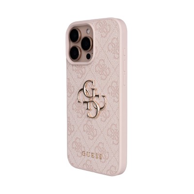 Apple iPhone 16 Pro Max Case Guess Original Licensed PU Leather 4G Large Metal Logo Crossbody Strap Cover - 18