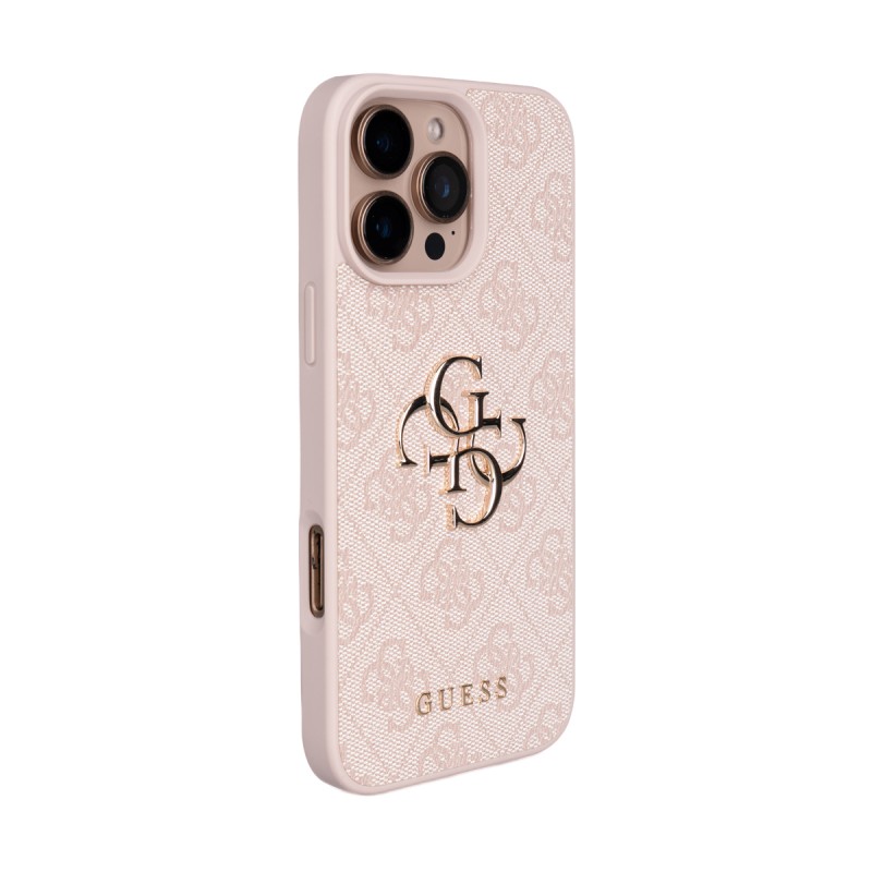 Apple iPhone 16 Pro Max Case Guess Original Licensed PU Leather 4G Large Metal Logo Crossbody Strap Cover - 20
