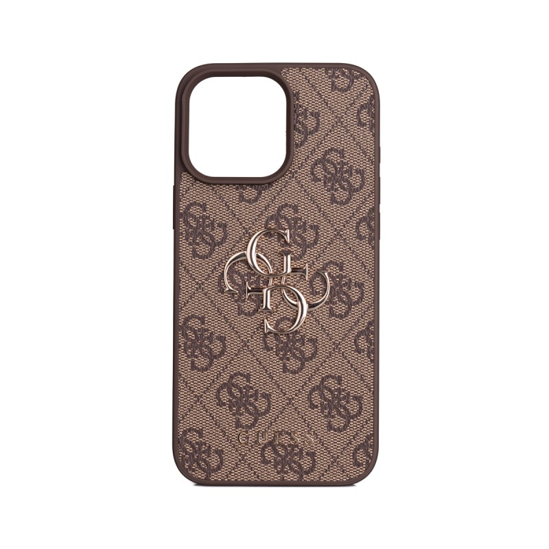 Apple iPhone 16 Pro Max Case Guess Original Licensed PU Leather 4G Large Metal Logo Crossbody Strap Cover - 23