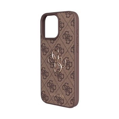 Apple iPhone 16 Pro Max Case Guess Original Licensed PU Leather 4G Large Metal Logo Crossbody Strap Cover - 24