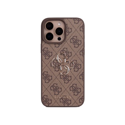 Apple iPhone 16 Pro Max Case Guess Original Licensed PU Leather 4G Large Metal Logo Crossbody Strap Cover - 27