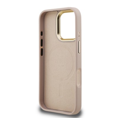 Apple iPhone 16 Pro Max Case Guess Original Licensed PU Leather Stone Triangle Logo 4G Patterned Camera Stand Cover - 20