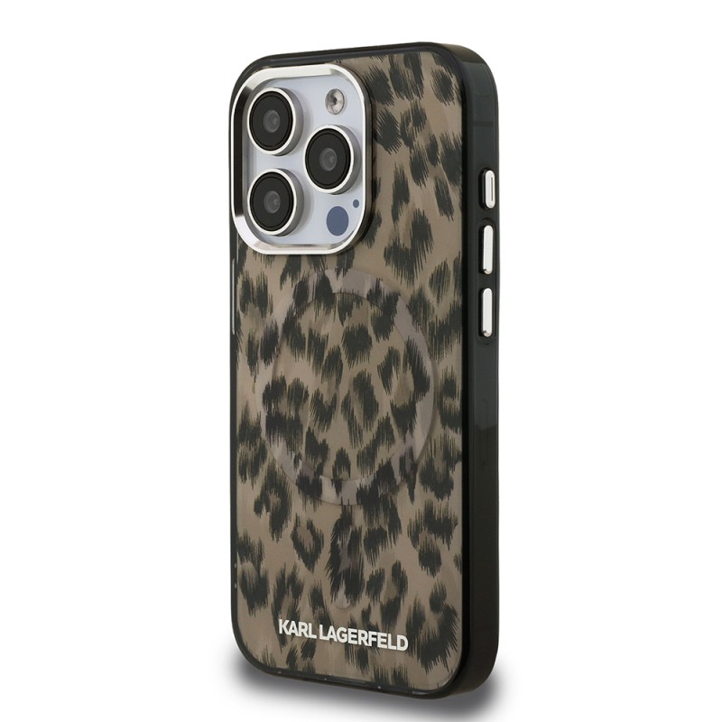 Apple iPhone 16 Pro Max Case Karl Lagerfeld Original Licensed IML Leopard Print Cover - 5