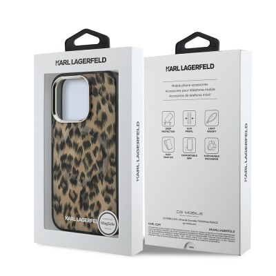 Apple iPhone 16 Pro Max Case Karl Lagerfeld Original Licensed IML Leopard Print Cover - 9