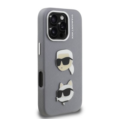 Apple iPhone 16 Pro Max Case Karl Lagerfeld Original Licensed K&C Heads Pin Cover - 4