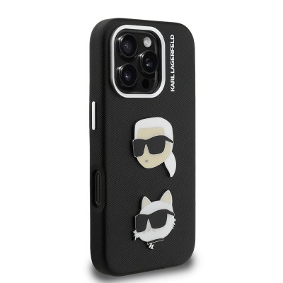 Apple iPhone 16 Pro Max Case Karl Lagerfeld Original Licensed K&C Heads Pin Cover - 13