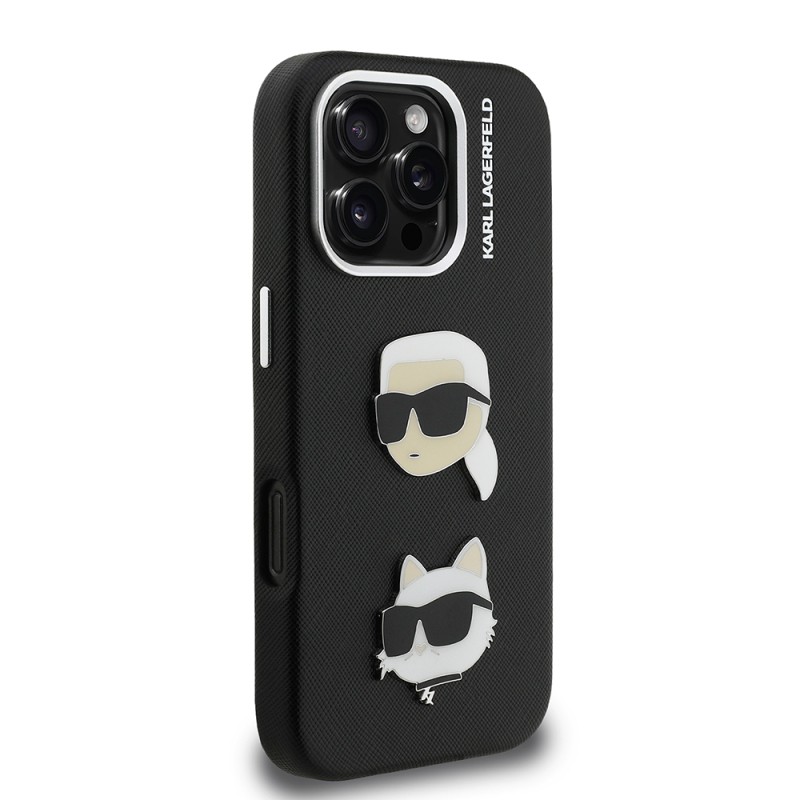 Apple iPhone 16 Pro Max Case Karl Lagerfeld Original Licensed K&C Heads Pin Cover - 13