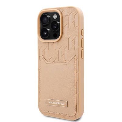 Apple iPhone 16 Pro Max Case Karl Lagerfeld Original Licensed KL Patterned Card Holder Monogram Cover  - 3