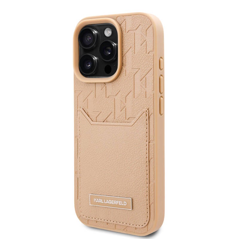 Apple iPhone 16 Pro Max Case Karl Lagerfeld Original Licensed KL Patterned Card Holder Monogram Cover  - 3